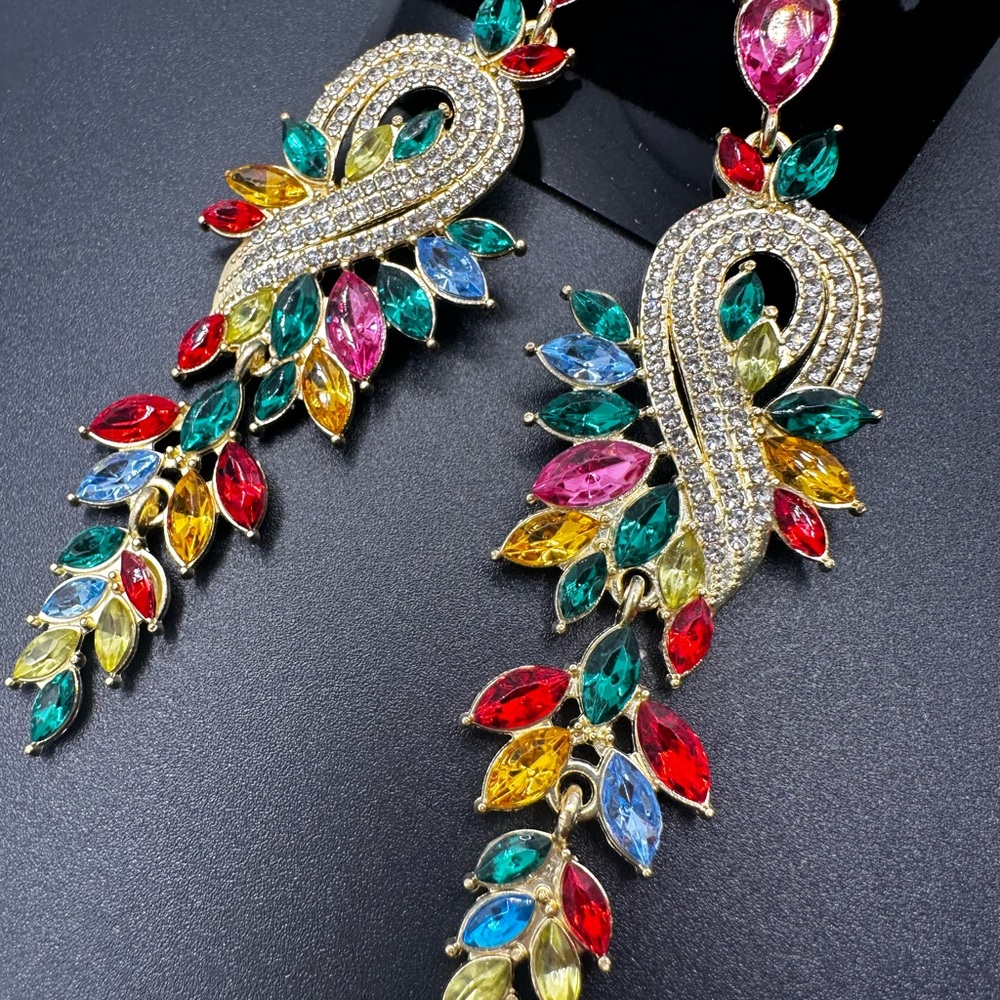 Elegant Multicolor Crystal Earrings